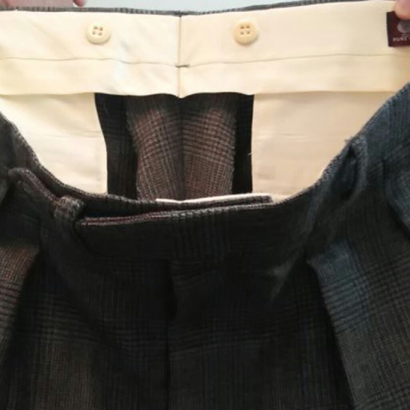 John Alexander Gray Glen Check Wool Pants 36-29 (Made in USA) - Picture 9 of 9